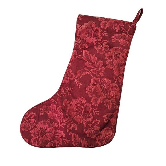 Vintage Hand Embroider Christmas Stocking Wool St Nicholas Needlepoint on Cotton - Picture 3 of 8